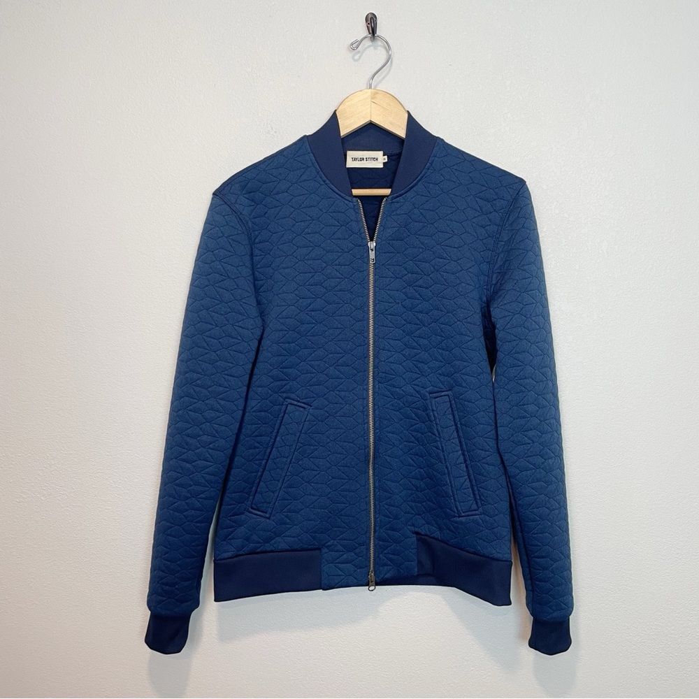 Taylor Stitch Inverness Quilted Bomber Jacket in Navy Full Zip Size 36/US XS